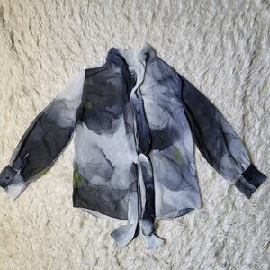 Ellender Hollis Top Blouse In Smoke Ink Size 10